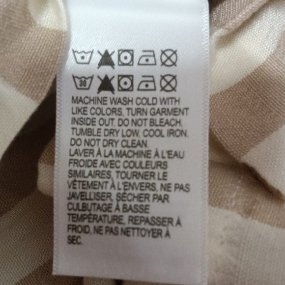 LUCKY Brand Striped Mini Prep Dress Tan White Adjustable Straps  Size S - Picture 11 of 14